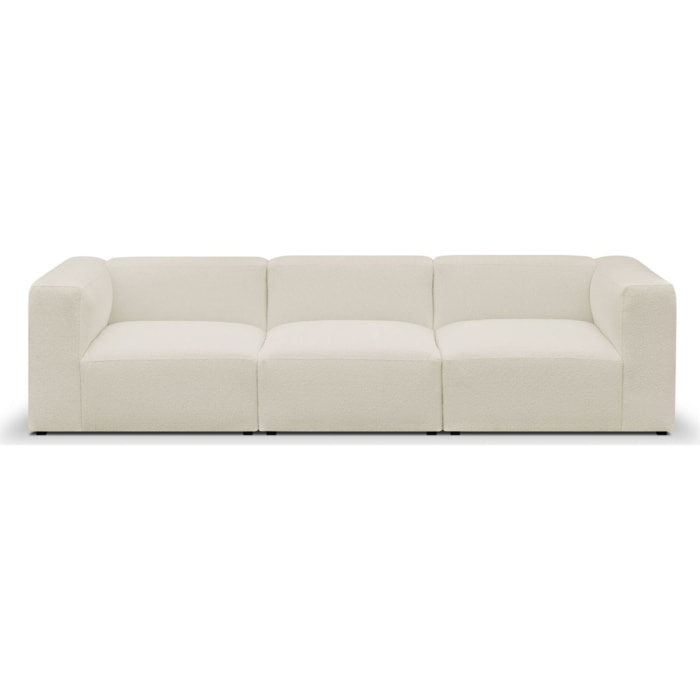 Canapé modulable 4 places en tissu bouclette - MODULO