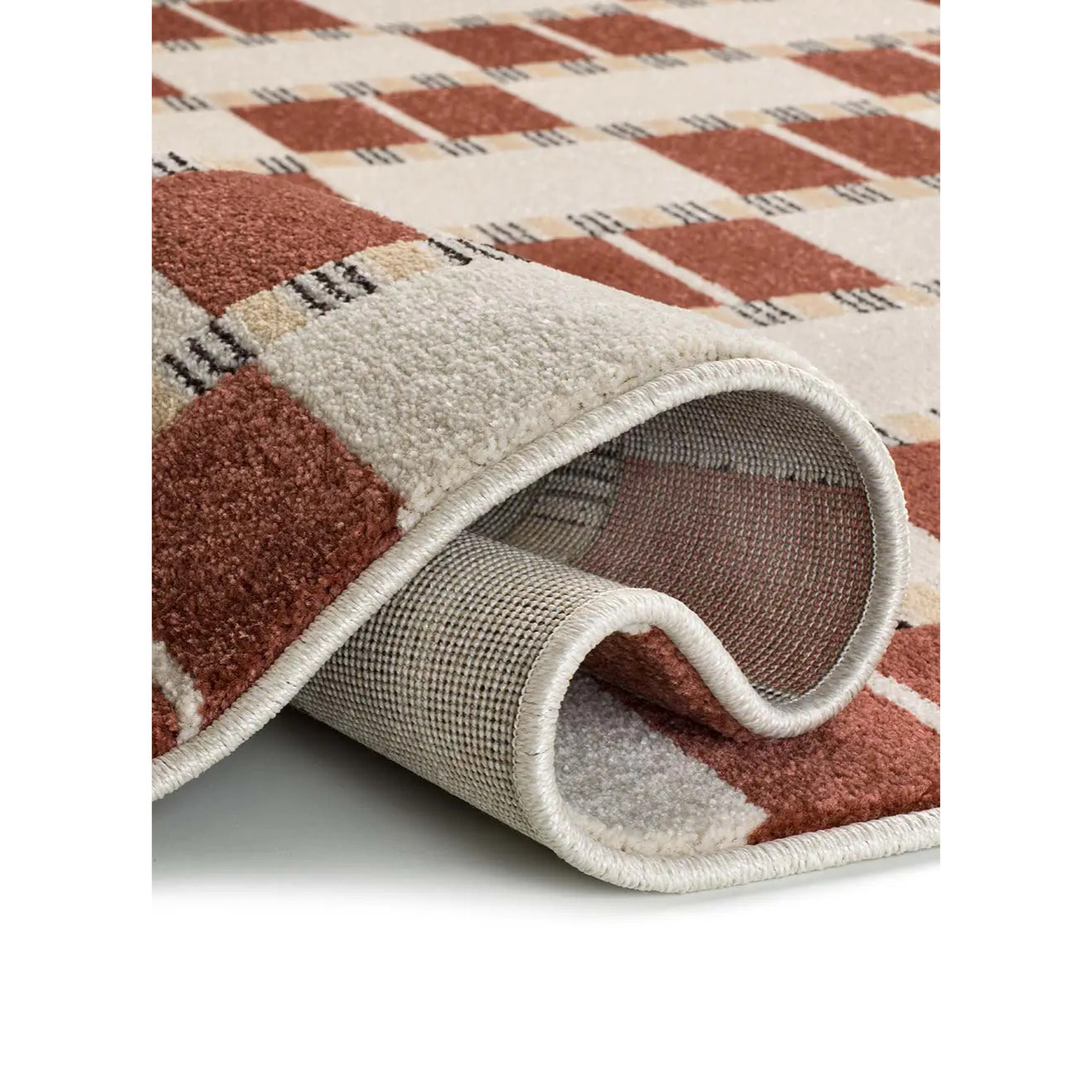 ASTRA Alfombra geométrica de pelo corto caldera, varias medidas disponibles.