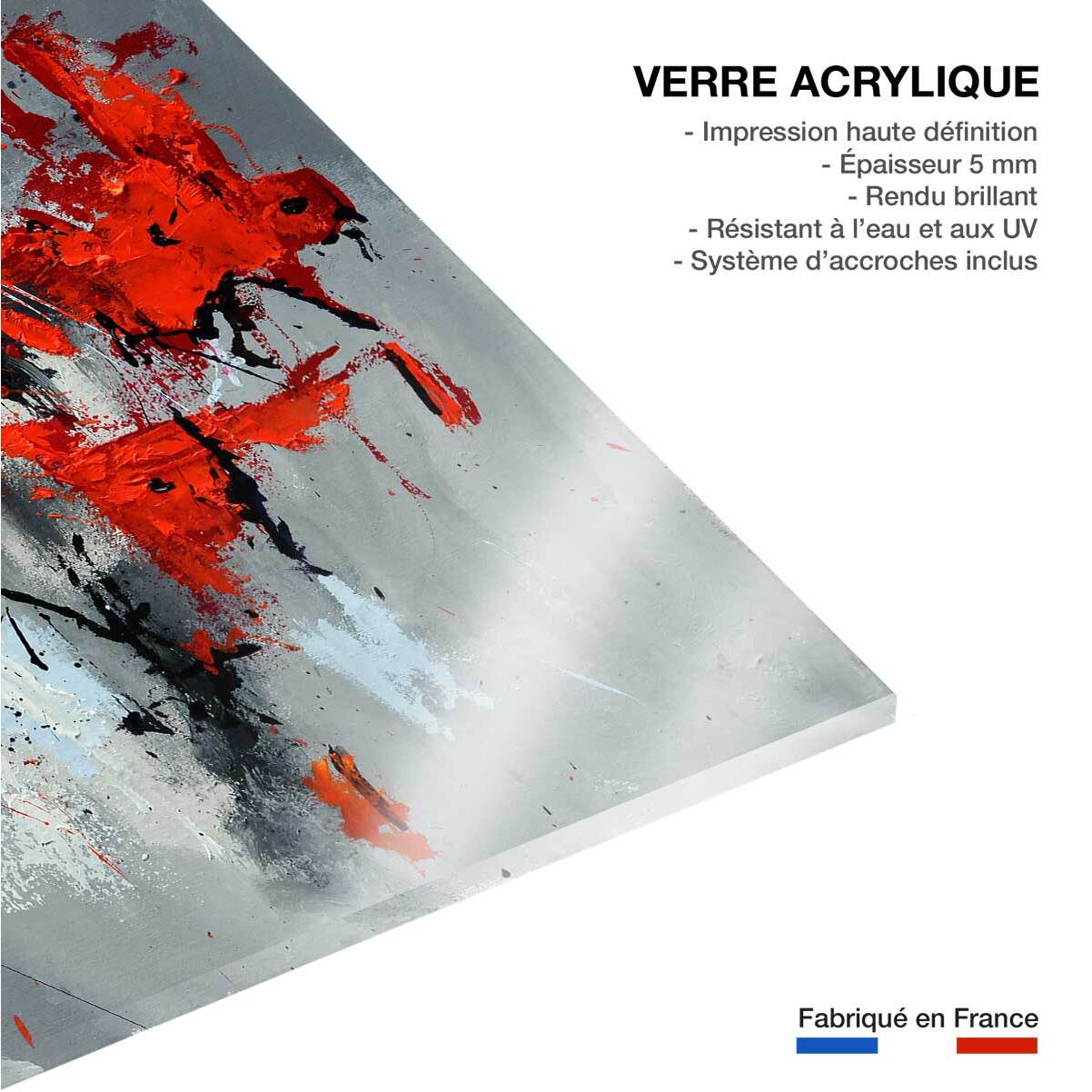 Tableau abstrait moderne coquelicots Tableau plexiglas