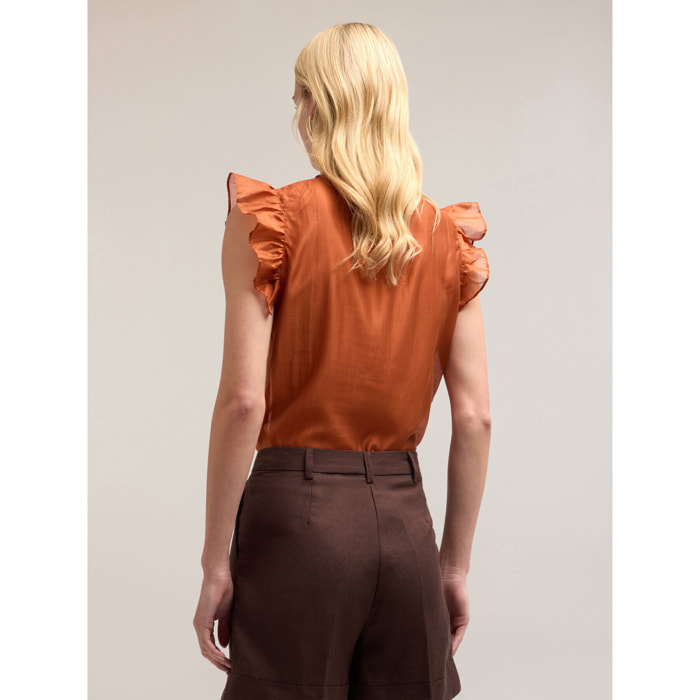 Motivi - Blusa ligera con piedras - Naranja sol