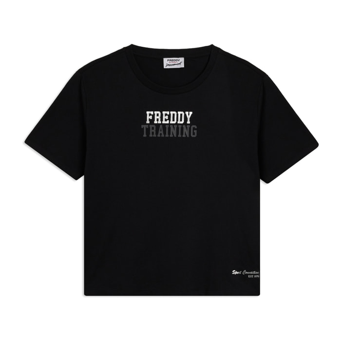 T-shirt Comfort Freddy Training con Dettagli Glitter