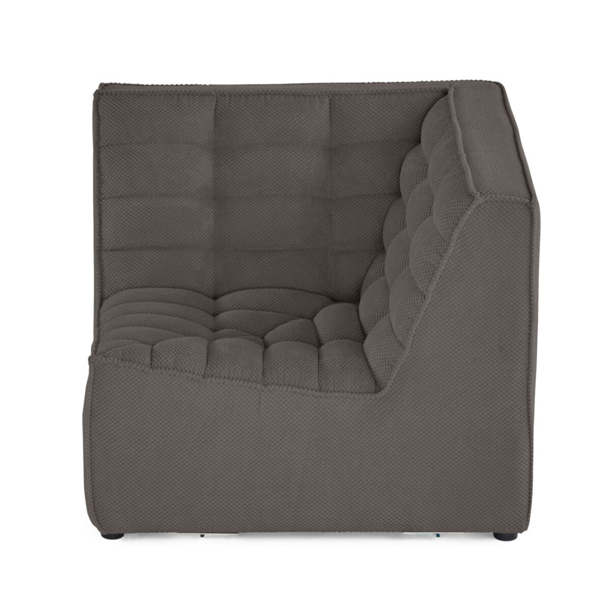 Ellie - module d'angle en velours texturé - Gris
