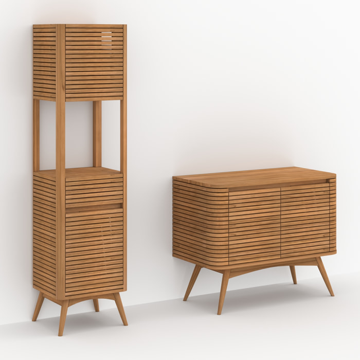 Ensemble de salle de bain en bois de teck 100 cm - Auguste