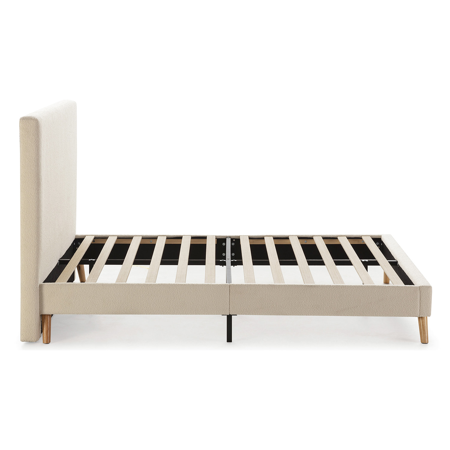 Estructura de cama tapizada Niebla de 30 cm, 90/140/150x190 cm Beige