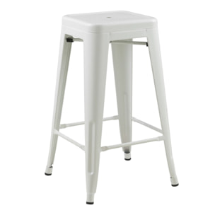 Lot de 2 tabourets pour îlot central 66 cm en métal blanc mat - Indus