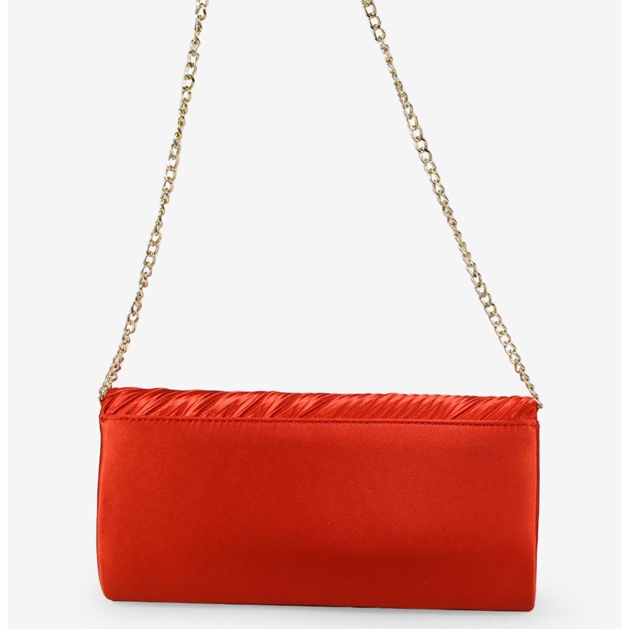 Bolso sobre de fiesta rojo con pliegues