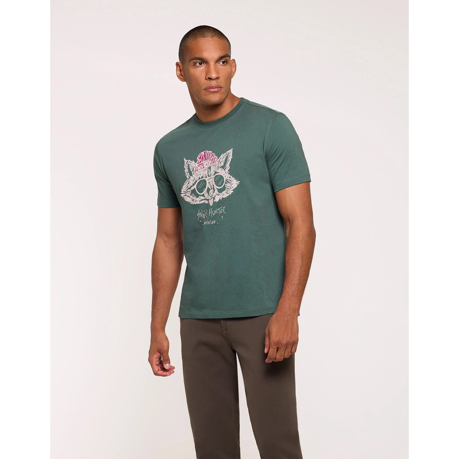Camiseta Mapache Manga Corta Verde - Filipelli