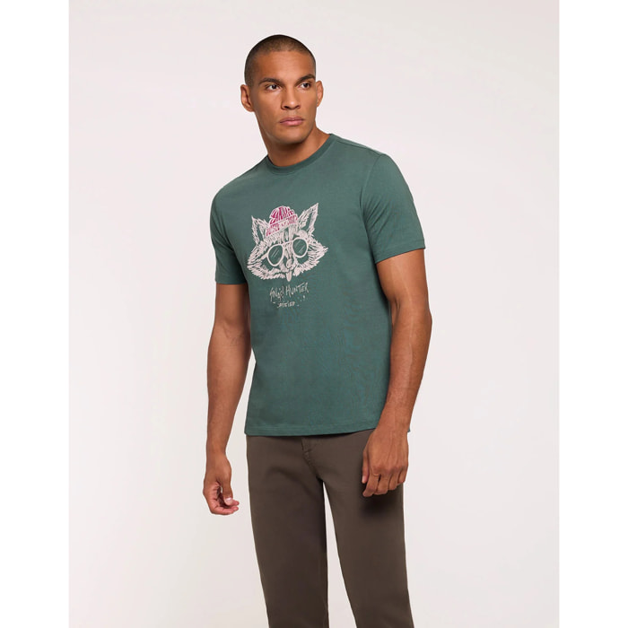 Camiseta Mapache Manga Corta Verde - Filipelli