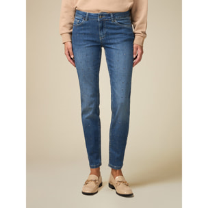 Oltre - Jeans skinny con borchie applicate - Blu