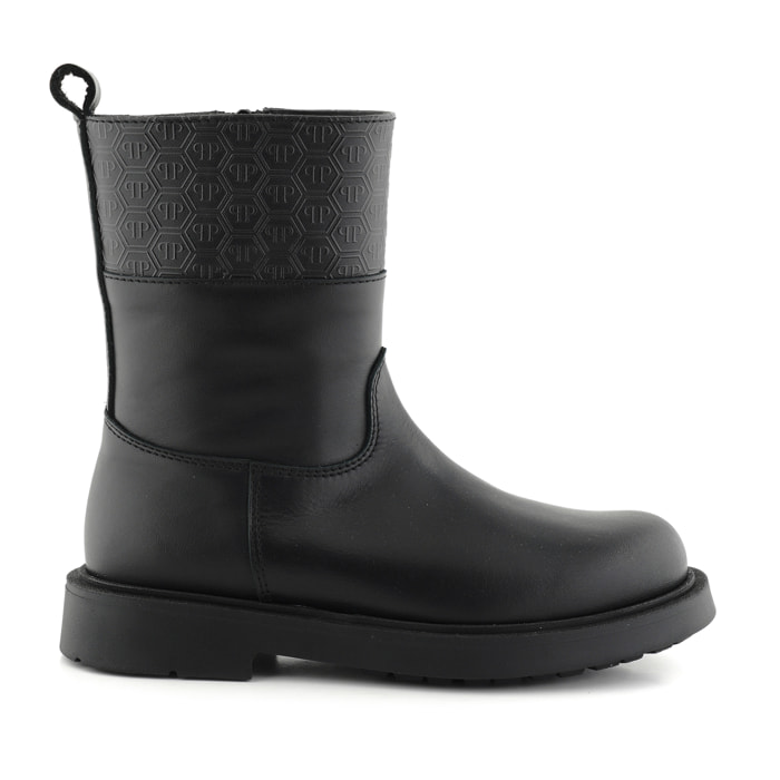 PHILIPP PLEIN Leather Low Boots Monogram