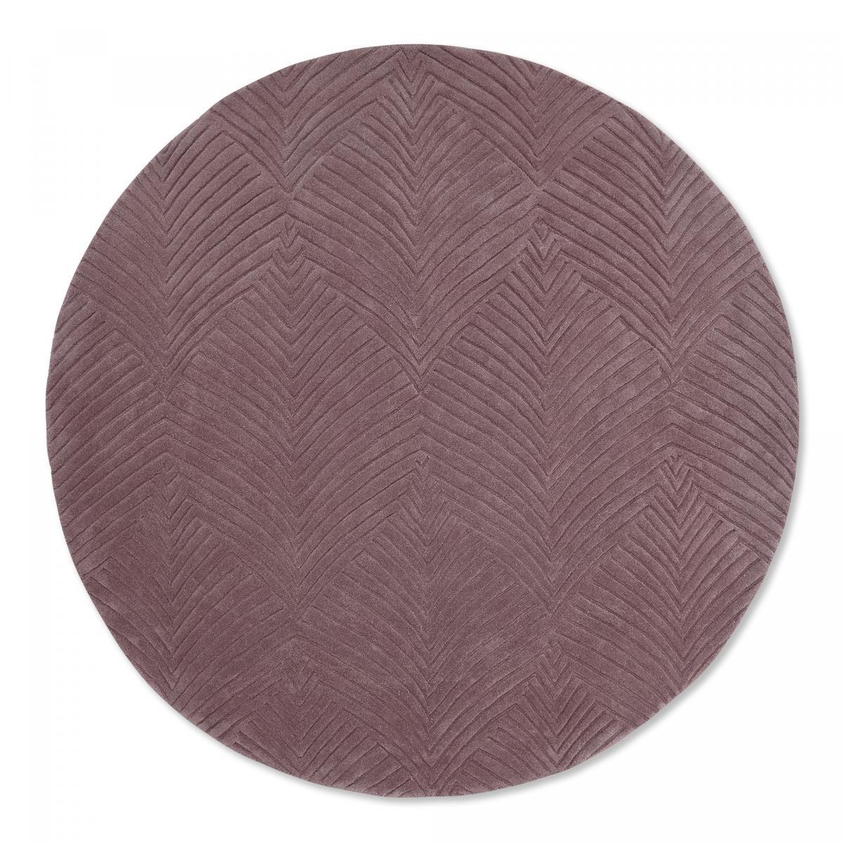 Tapis rond fait à la main en laine motif faux uni QUITA