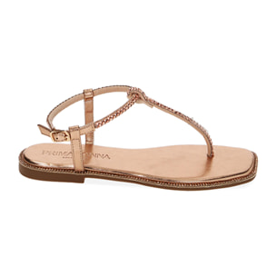 Chanclas laminadas en oro rosa