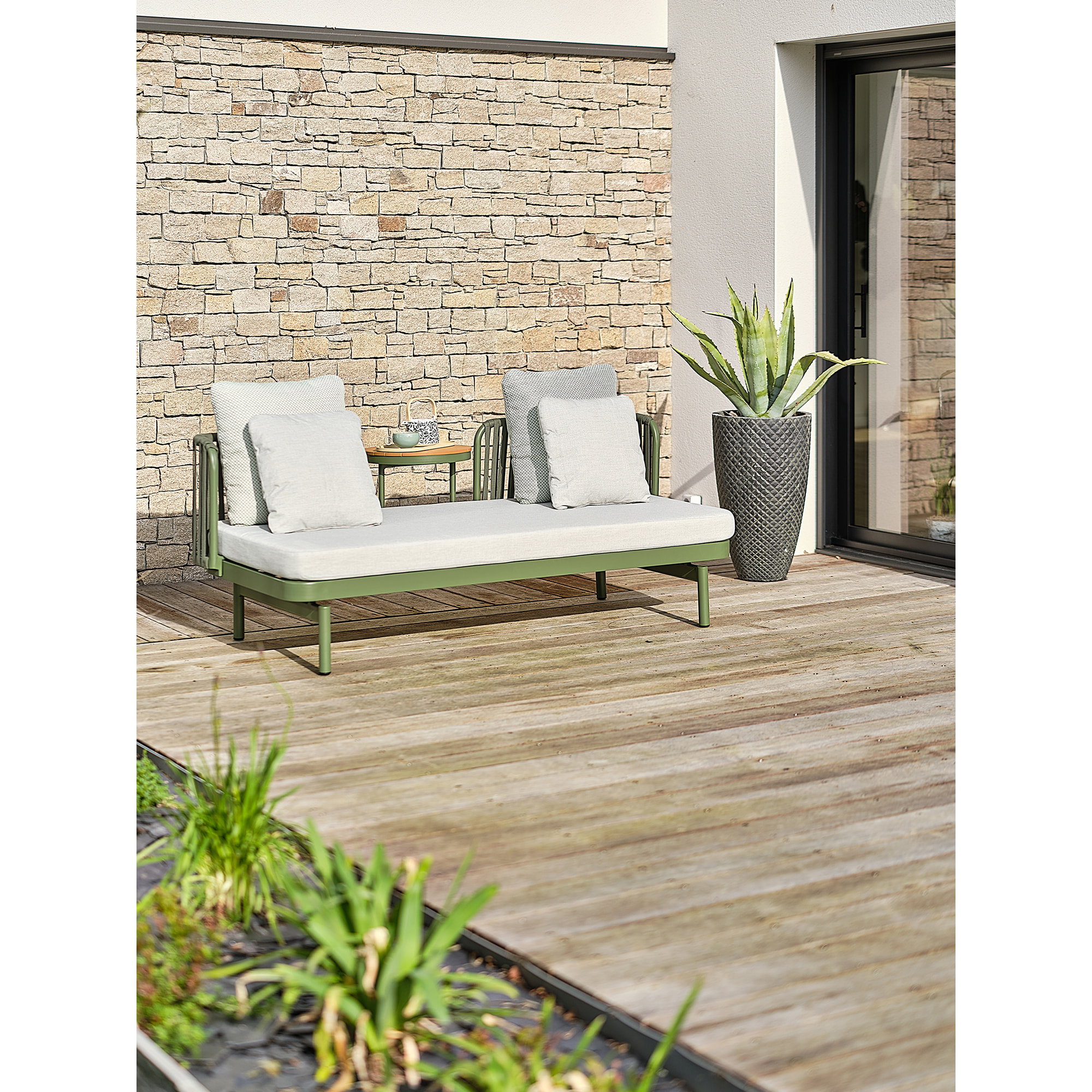 BARLIA - Canapé de jardin en aluminium