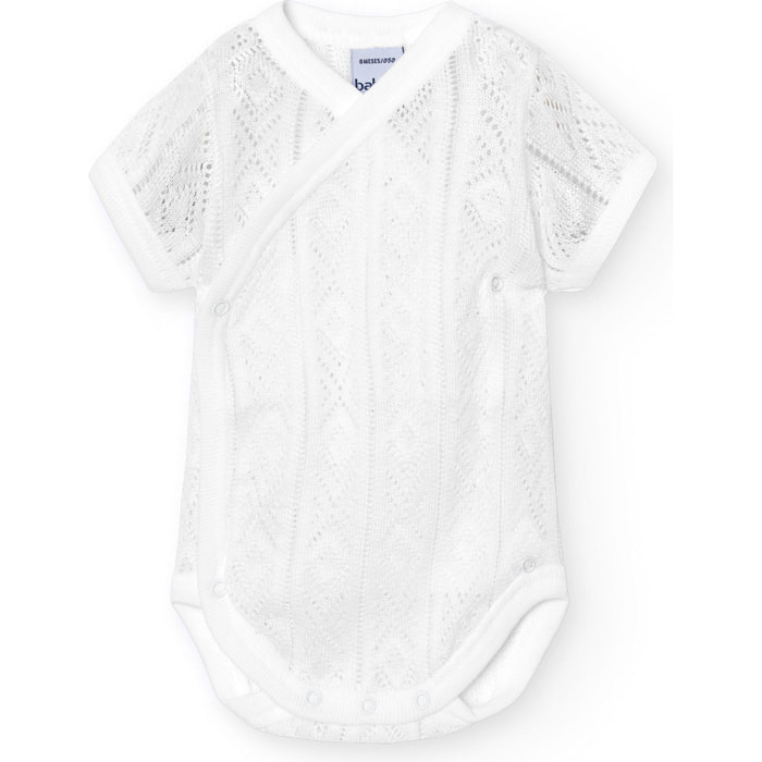 Body cruzado bebé manga corta perlé