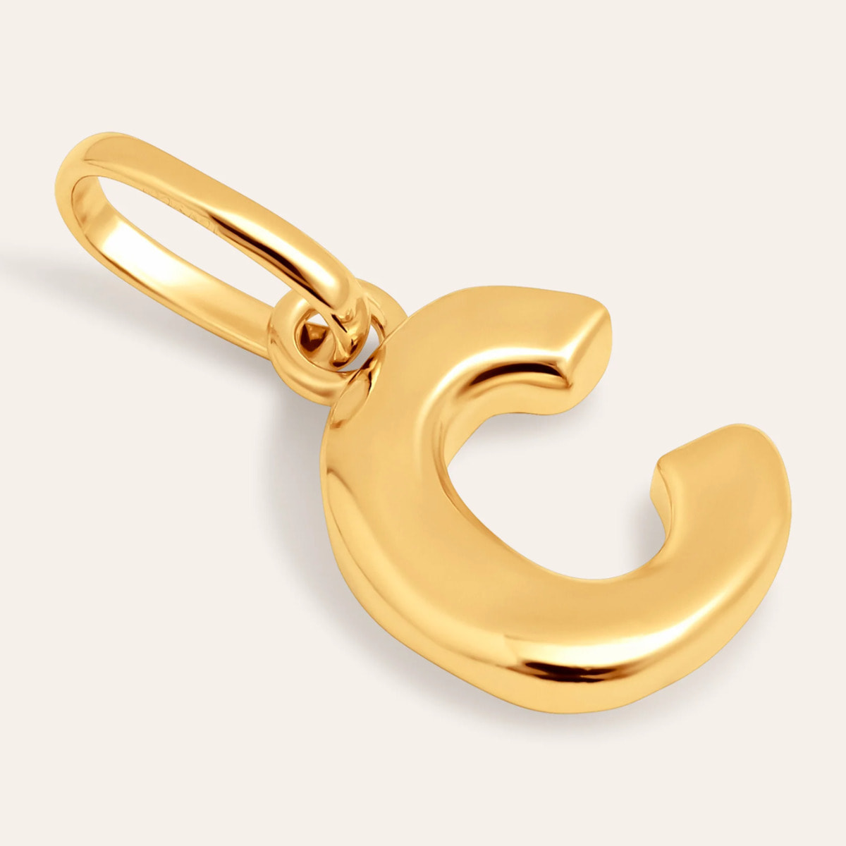 Charm Letter Organic Argento Placcato Oro