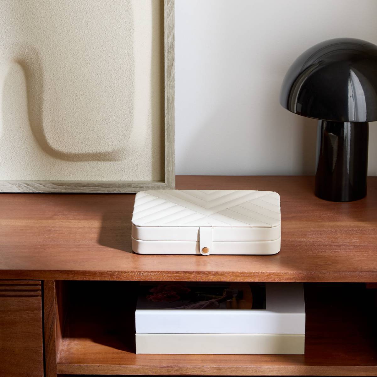 Boîte à bijoux Natty rectangulaire 15x21cm blanc