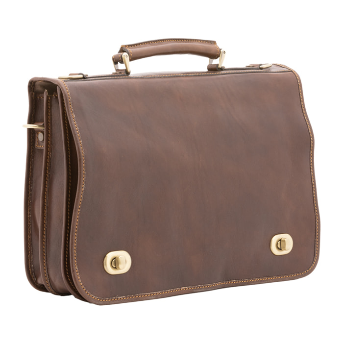 Borsa a mano  unisex In Vera pelle Made in Italy 39x28x10 cm