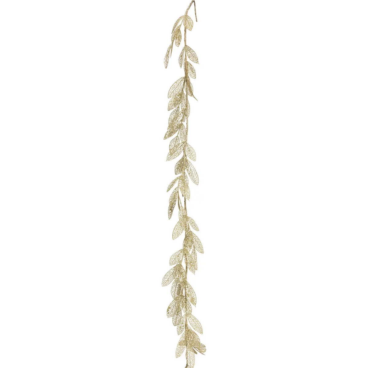 Guirlande feuilles 1,80 m plastique transparent et or