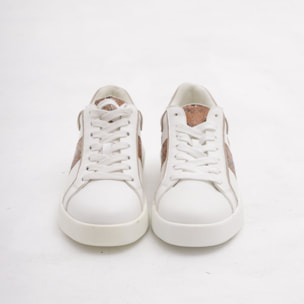 SNEAKERS PYTHON CHOCOLA' BIANCO/CUOIO