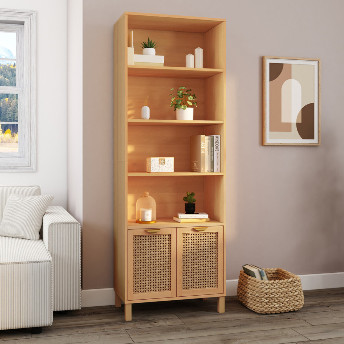 Etagère Eve en cannage 5 niveaux