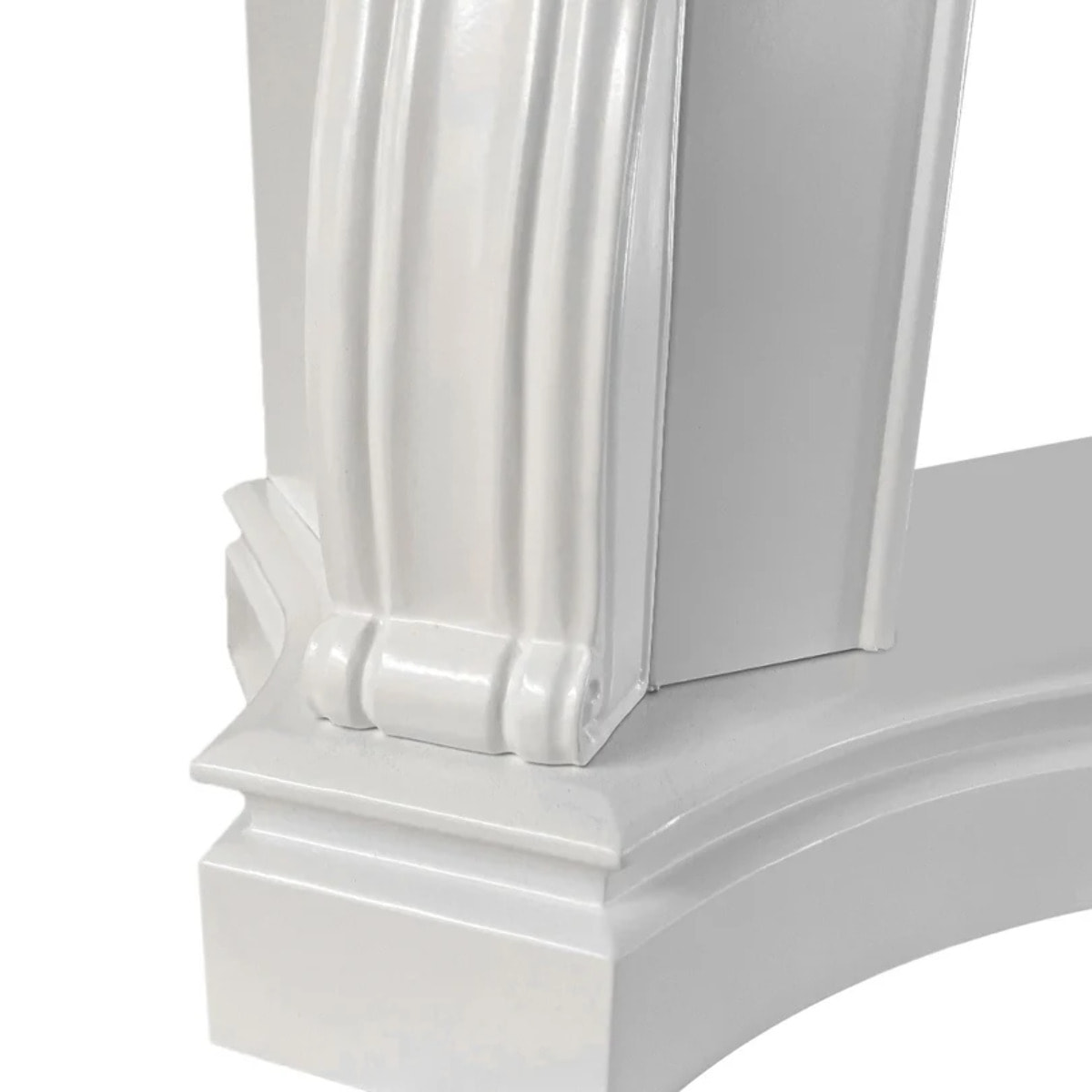 Parigi - Cornice per Camino 123x100x39 cm Rivestimento Decorativo in Legno MDF Bianco