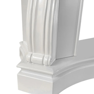 Parigi - Cornice per Camino 123x100x39 cm Rivestimento Decorativo in Legno MDF Bianco