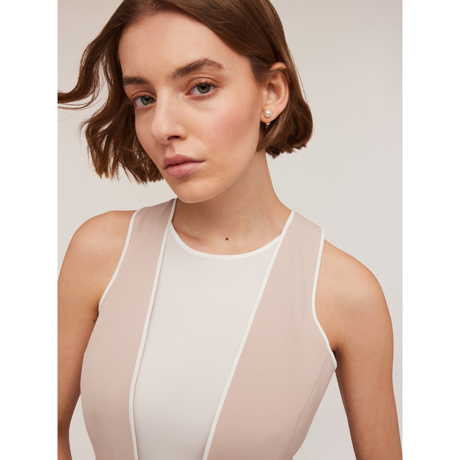 Motivi - Vestito flare con inserto - Beige