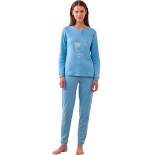 Pigiama donna invernale in caldo cotone articolo pois. Noidinotte