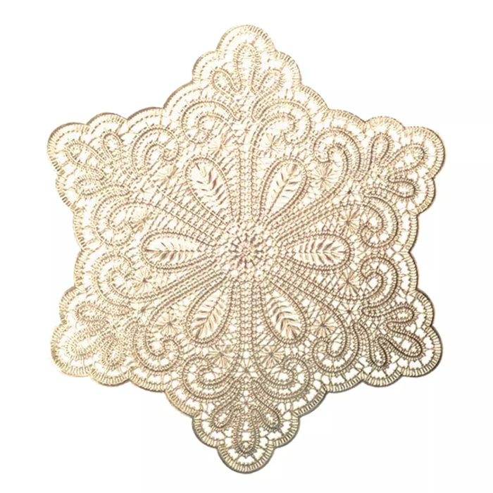 Lot de 6 Dessous d'assiette étoile dorée 38cm