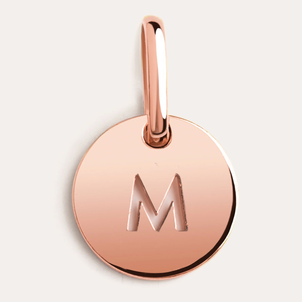 Mini Medallion Letter Plata Baño Oro Rosa