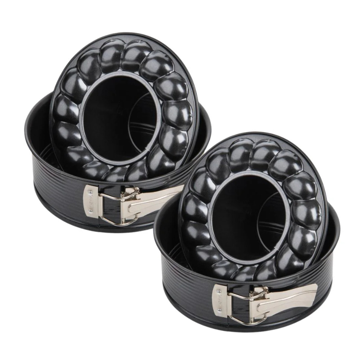 Ensemble de 2 Moules à manqué à charnière avec fond à savarin 18 cm Zenker Black Metallic