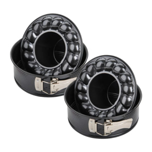 Ensemble de 2 Moules à manqué à charnière avec fond à savarin 18 cm Zenker Black Metallic