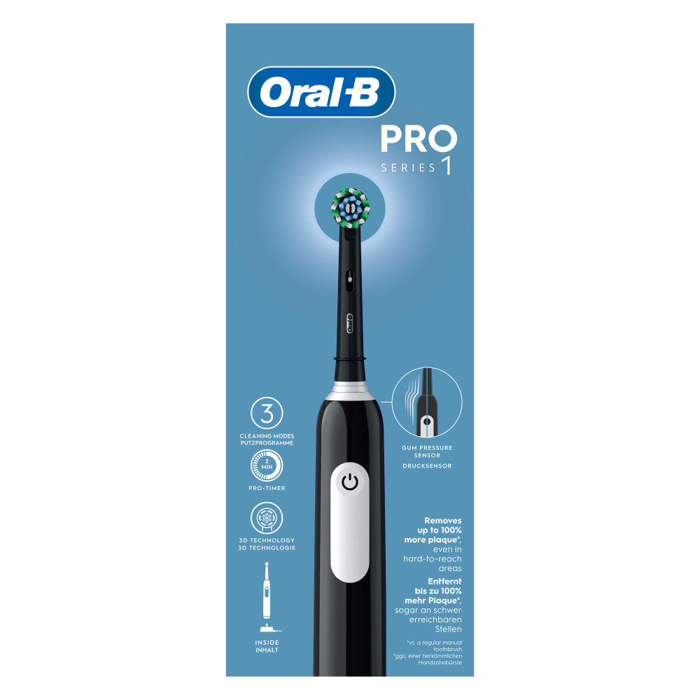 Oral-B Pro Series 1 - Noire - Brosse À Dents Électrique + 3 brossettes cross action
