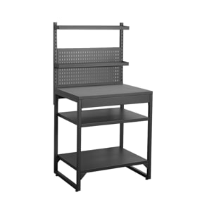 Module de cuisine extérieure acier 2 étagères 2 plateaux et support mural L80cm KEA