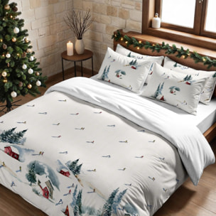 Housse de couette avec pressions Skieurs