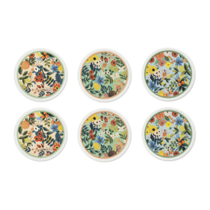 Set 6 Piatti Pizza Excelsa – Fiori Frida, Porcellana Multicolore