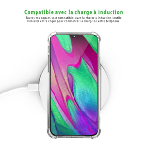 Coque Samsung Galaxy A40 anti-choc souple angles renforcés transparente Fleurs Multicolores Evetane