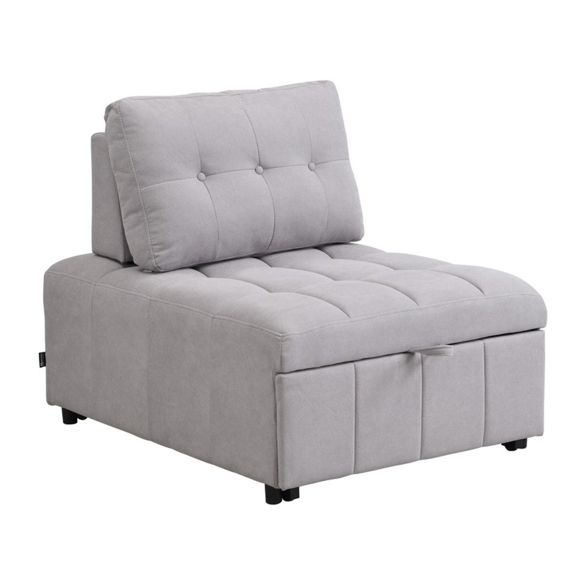 Poltrona letto singolo in tessuto grigio chiaro - Orleans