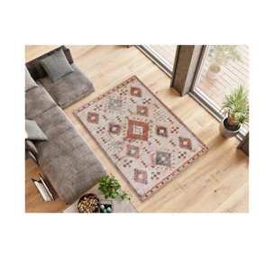 PARMA Alfombra estilo étnico de pelo corto en tonos terracota, varias medidas disponibles