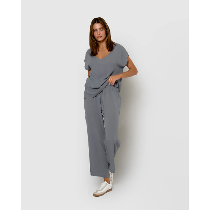 Camisa de mujer de viscosa bambula índigo