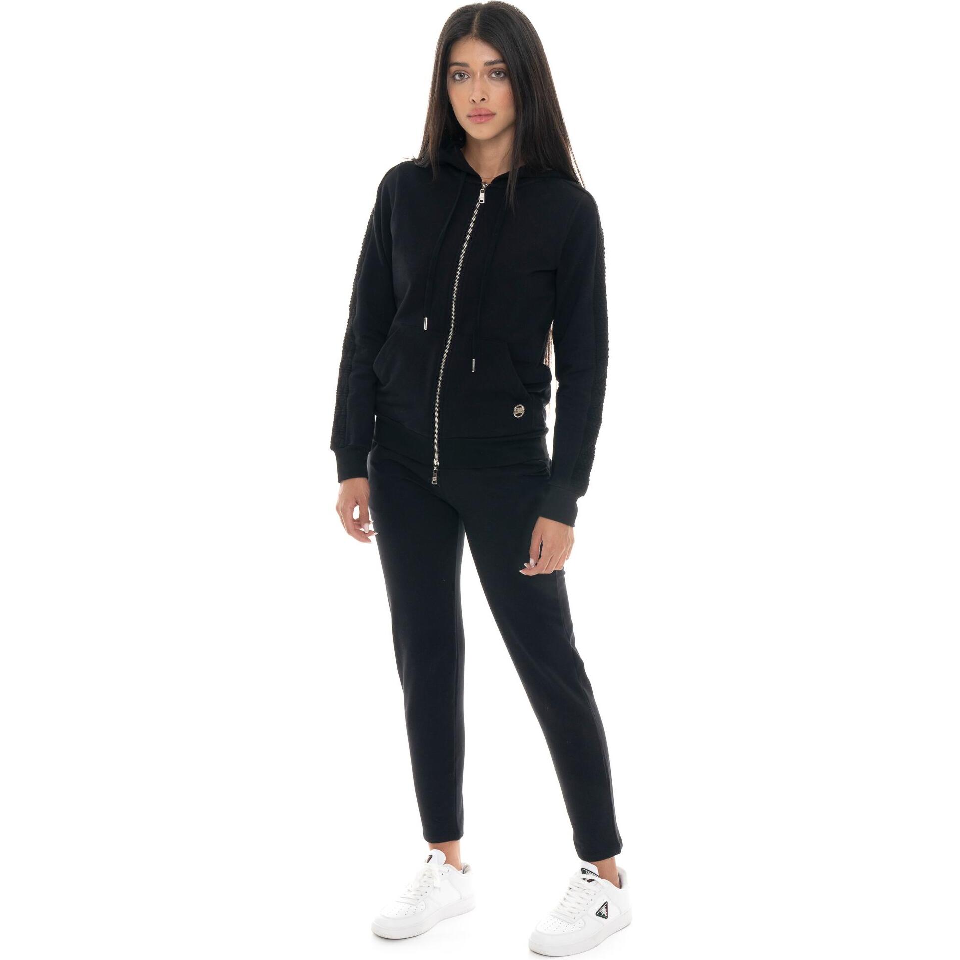 Tuta invernale donna con cappuccion e zip, inserti in treccia Leone 1947 Braid