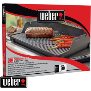 Grille barbecue WEBER BBQ System en acier inox Spirit 300