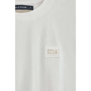 Camiseta blanca con parche personalizado Polo Club