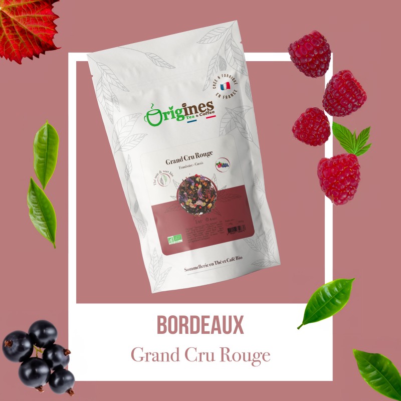 Grand Cru Rouge - Thé Noir et Vert Bio - Sachet 80g
