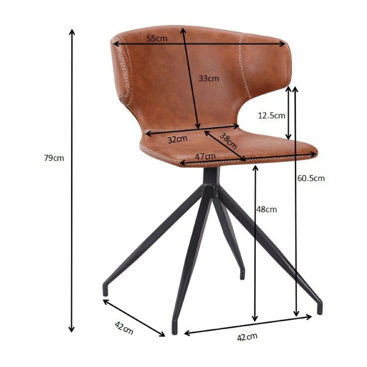 Chaise Rusty marron Kare Design