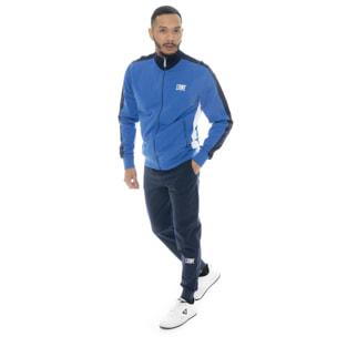 Tuta da uomo in cotone non garzato con colletto e zip Leone Basic