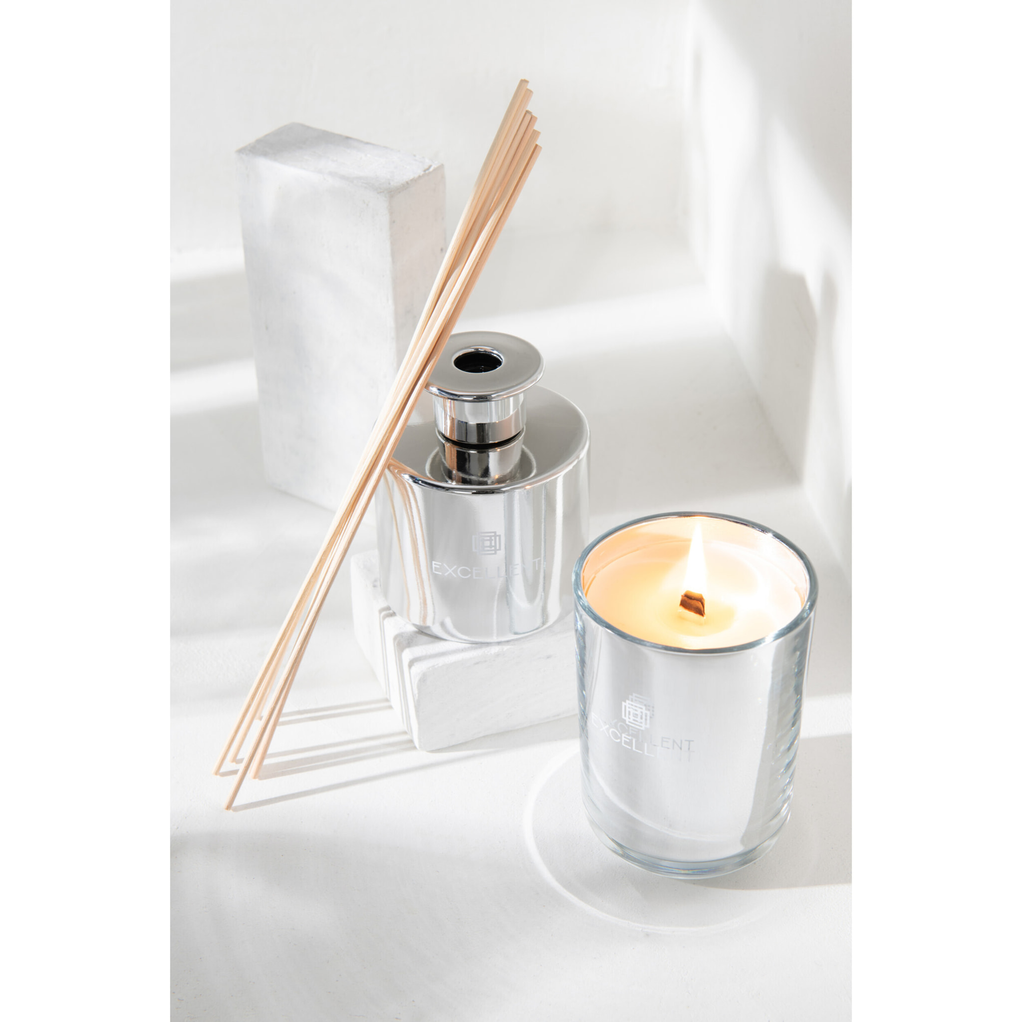 J-Line Bâtonnets parfumés Excellent - Cotton Candy - verre - argent - 150 ml