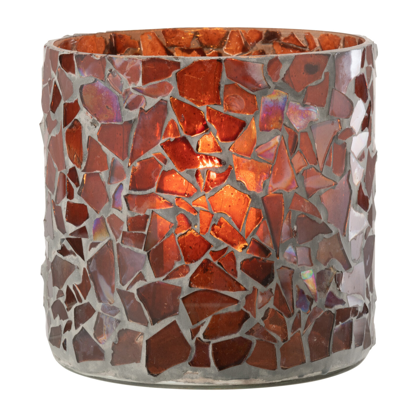 J-Line photophore Mosaïque - verre - brun - large