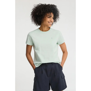 Maglietta turchese pastello a maniche corte e a girocollo con ricamo Rigby Go