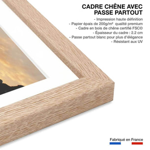 Affiche paysage baie d' halong Affiche + cadre en bois - Chêne